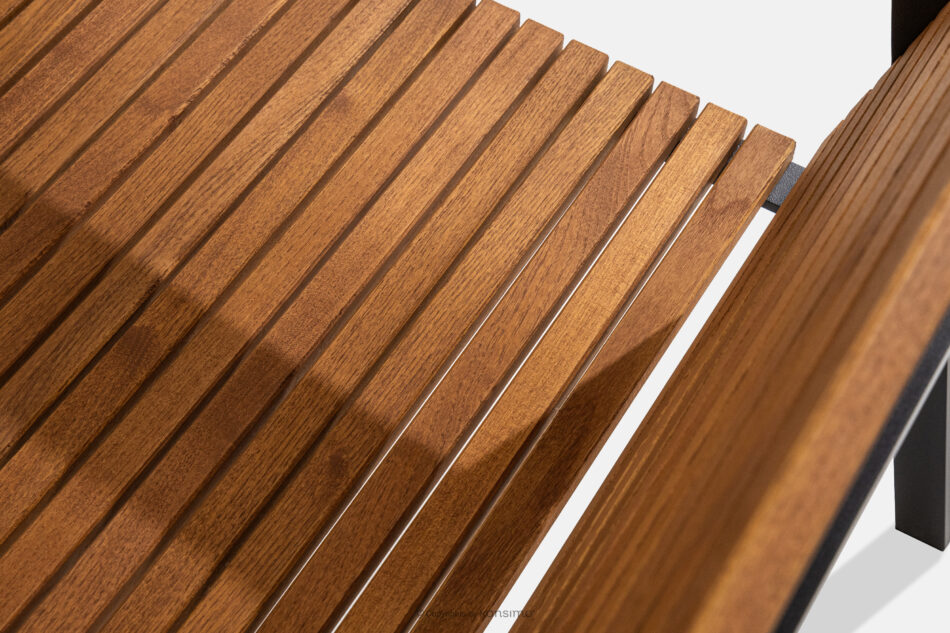 ARIATO Zestaw mebli ogrodowych z drewna i metalu 2x krzesła, ławka, stół brązowy/antracytowy - zdjęcie 6