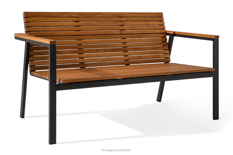 ARIATO Zestaw mebli ogrodowych z drewna i metalu 2x krzesła, ławka, stół brązowy/antracytowy - zdjęcie 15