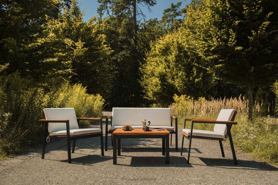 ARIATO Stolik ogrodowy z drewna i aluminium brązowy/antracytowy/beżowy - zdjęcie 23