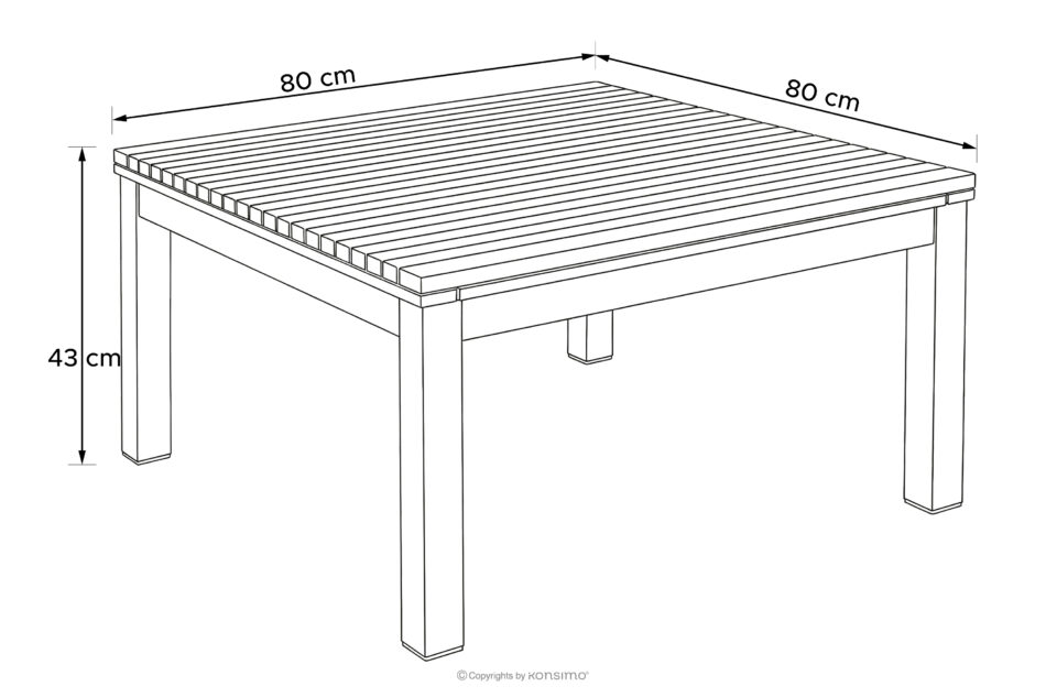 ARIATO Stolik ogrodowy z drewna i aluminium brązowy/antracytowy/beżowy - zdjęcie 29