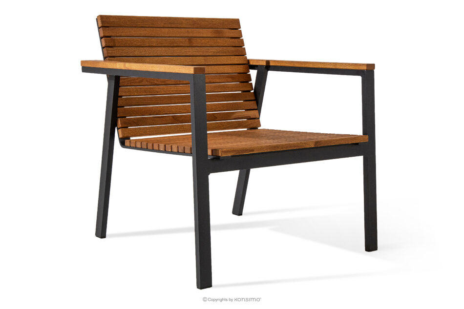 ARIATO Zestaw mebli ogrodowych z drewna i metalu 4x krzesła, stół brązowy/antracytowy - zdjęcie 3