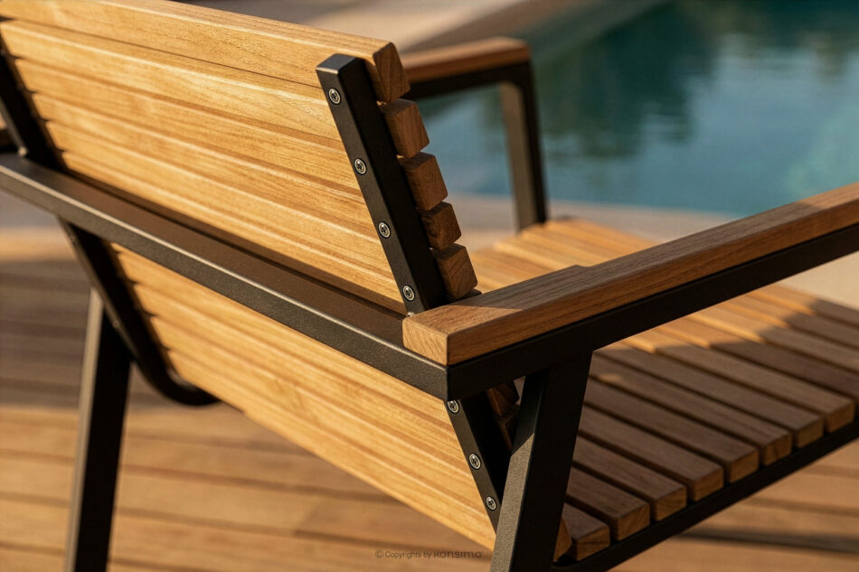 ARIATO Zestaw mebli ogrodowych z drewna i metalu 4x krzesła, stół brązowy/antracytowy - zdjęcie 18