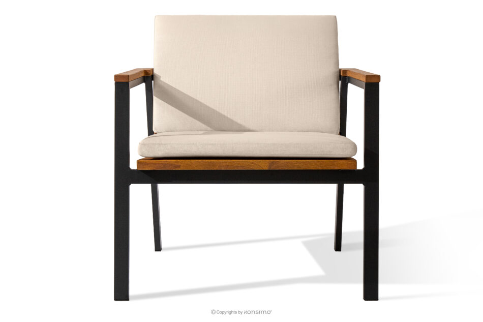 ARIATO Zestaw mebli ogrodowych z drewna i metalu 2x krzesło, stół brązowy/antracytowy/beżowy - zdjęcie 2