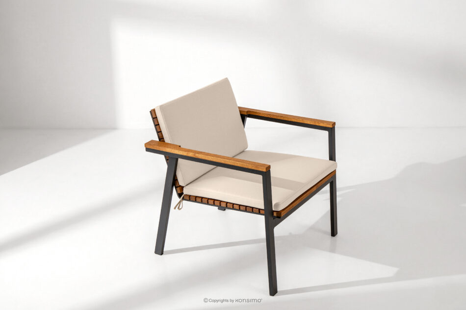 ARIATO Zestaw mebli ogrodowych z drewna i metalu 2x krzesło, stół brązowy/antracytowy/beżowy - zdjęcie 17