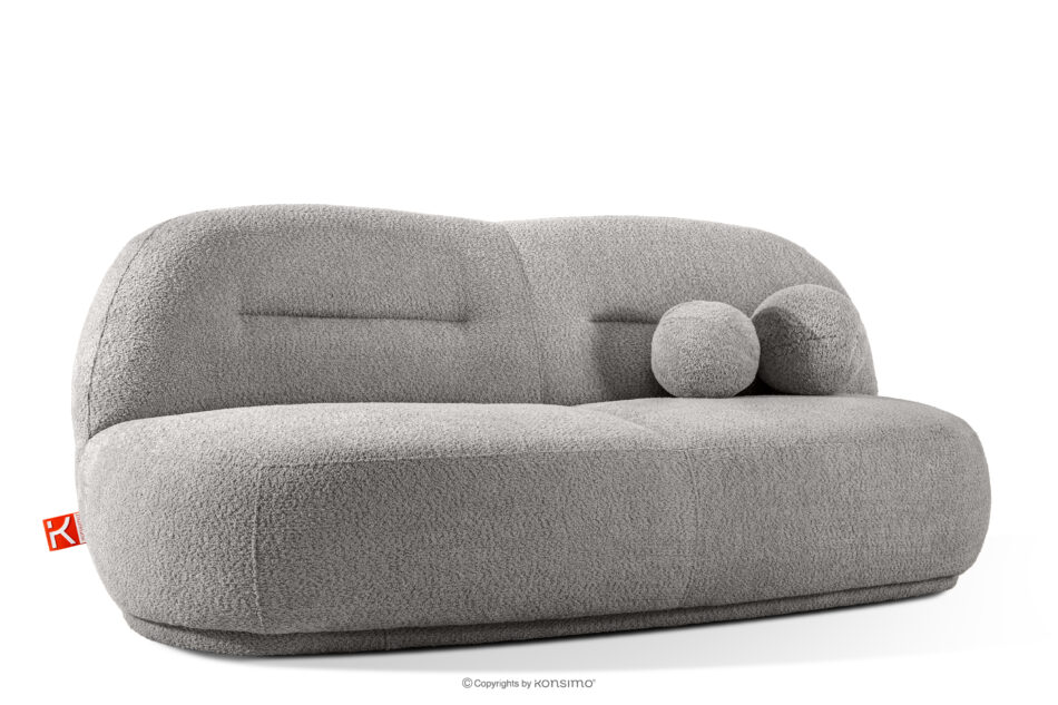 MALVE Sofa trzyosobowa boucle w stylu japandi stalowy stalowy - zdjęcie 2