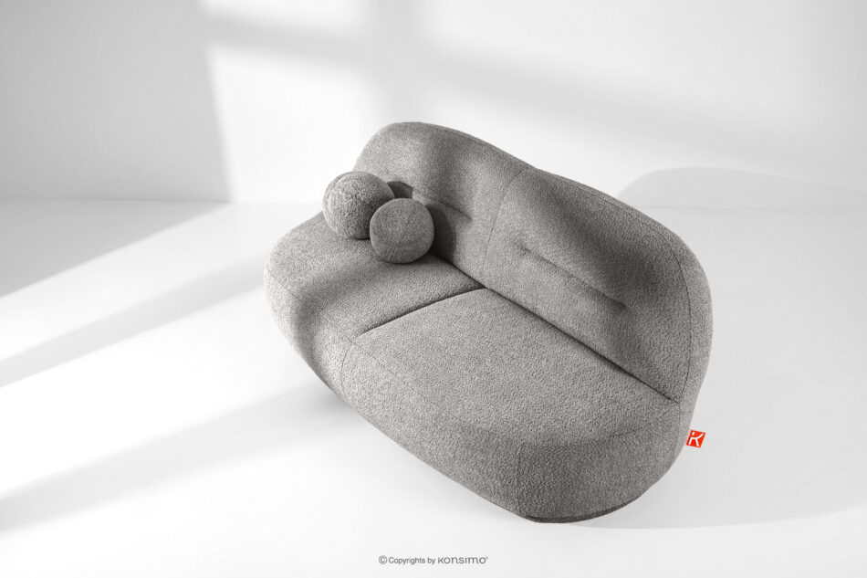 MALVE Sofa trzyosobowa boucle w stylu japandi stalowy stalowy - zdjęcie 13