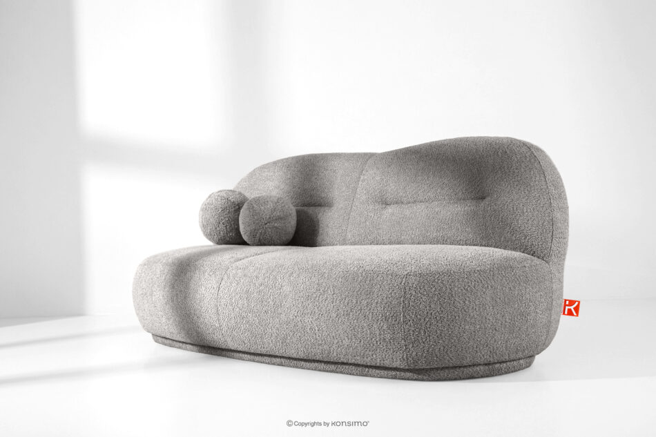 MALVE Sofa trzyosobowa boucle w stylu japandi stalowy stalowy - zdjęcie 12