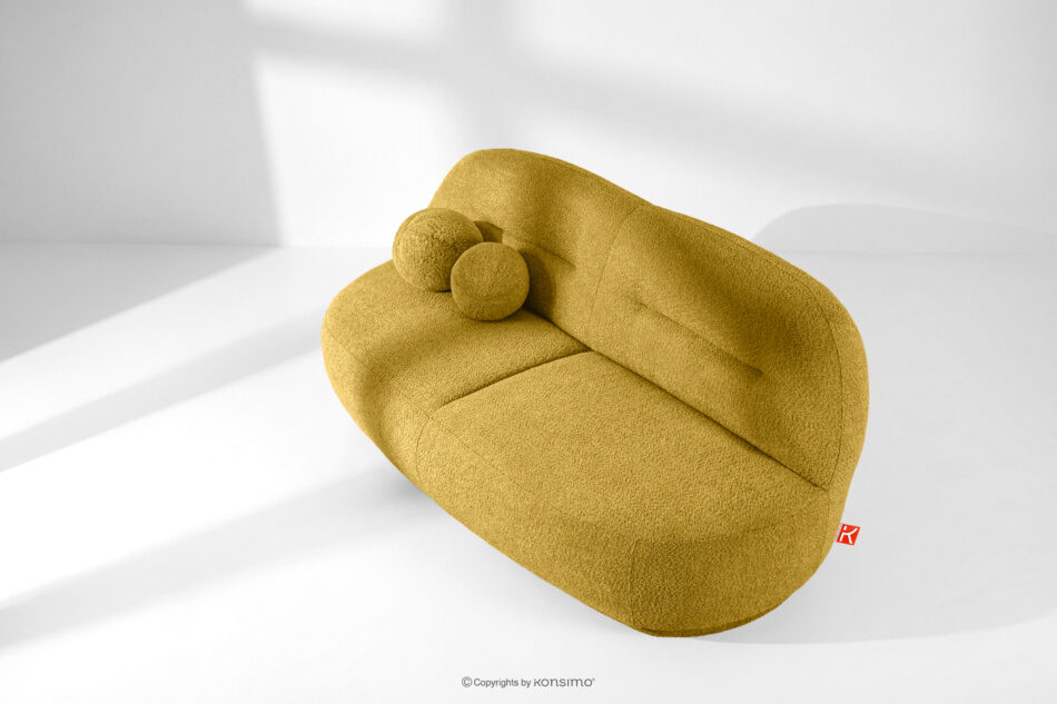 MALVE Sofa trzyosobowa boucle w stylu japandi żółty żółty - zdjęcie 13