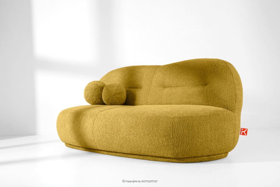 MALVE Sofa trzyosobowa boucle w stylu japandi żółty żółty - zdjęcie 12