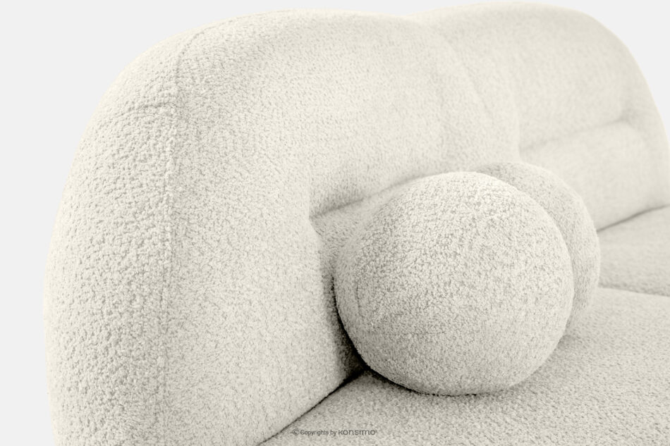 MALVE Sofa trzyosobowa boucle w stylu japandi biały biały - zdjęcie 4