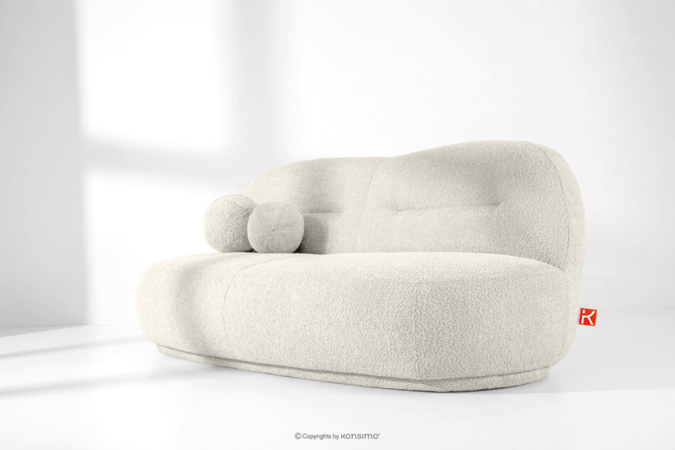 MALVE Sofa trzyosobowa boucle w stylu japandi biały biały - zdjęcie 12