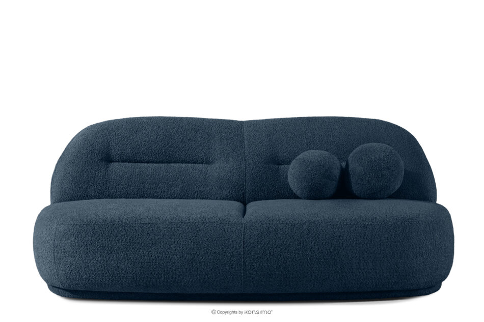 MALVE Sofa trzyosobowa boucle w stylu japandi ciemny granatowy ciemny granatowy - zdjęcie 0