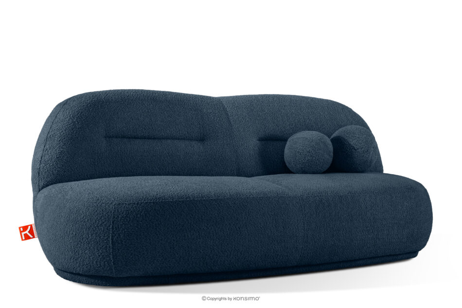 MALVE Sofa trzyosobowa boucle w stylu japandi ciemny granatowy ciemny granatowy - zdjęcie 2