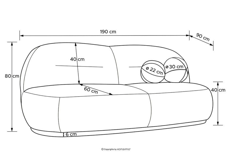 MALVE Sofa trzyosobowa boucle w stylu japandi chłodny brązowy chłodny brązowy - zdjęcie 14
