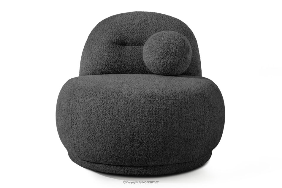 MALVE Fotel w tkaninie boucle w stylu japandi antracytowy antracytowy - zdjęcie 0