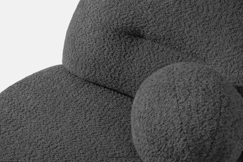 MALVE Fotel w tkaninie boucle w stylu japandi antracytowy antracytowy - zdjęcie 4