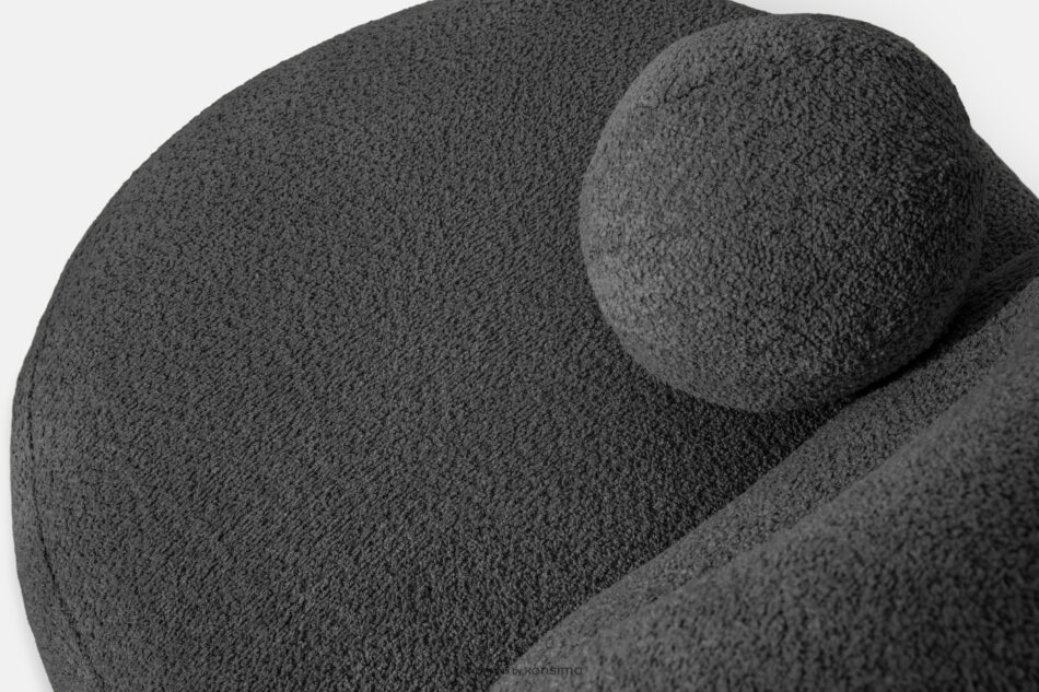 MALVE Fotel w tkaninie boucle w stylu japandi antracytowy antracytowy - zdjęcie 5