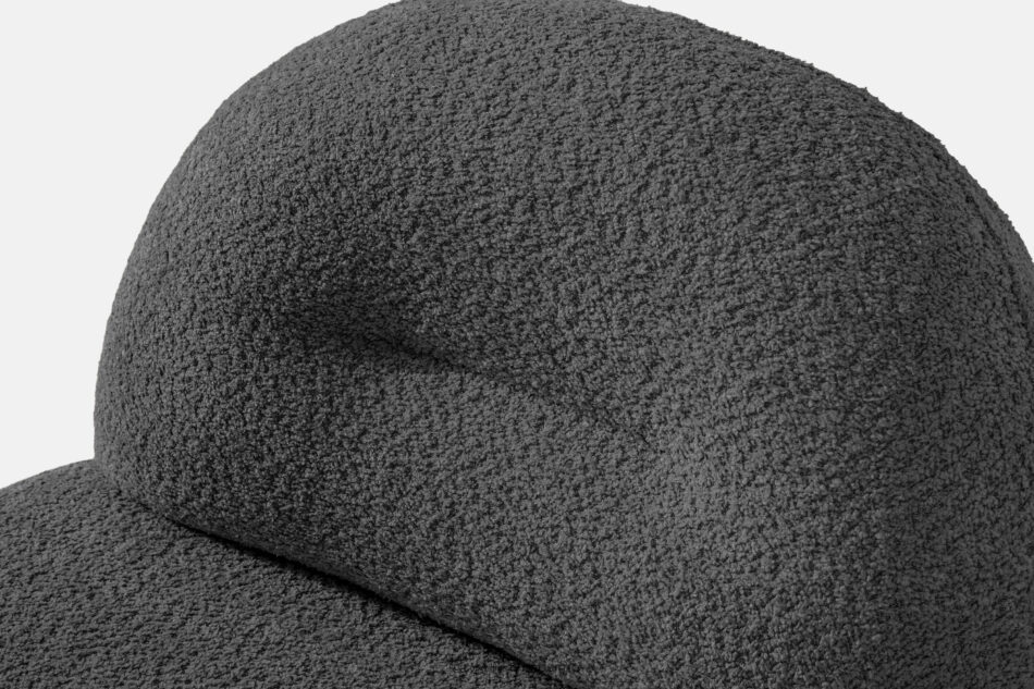 MALVE Fotel w tkaninie boucle w stylu japandi antracytowy antracytowy - zdjęcie 6