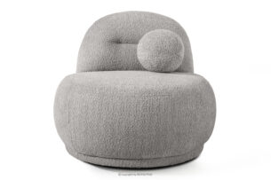 MALVE, https://konsimo.pl/kolekcja/malve/ Fotel w tkaninie boucle w stylu japandi stalowy stalowy - zdjęcie