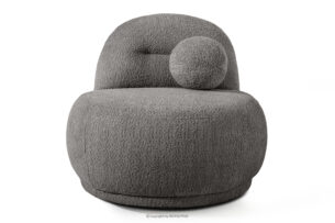 MALVE, https://konsimo.pl/kolekcja/malve/ Fotel w tkaninie boucle w stylu japandi ciemny szary ciemny szary - zdjęcie