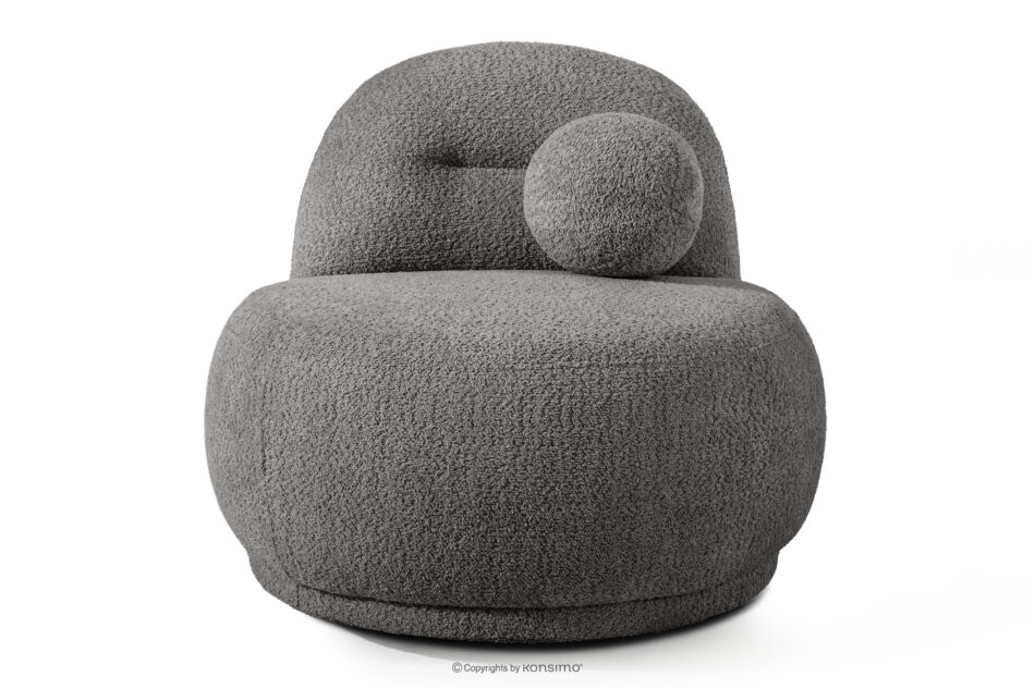 MALVE Fotel w tkaninie boucle w stylu japandi ciemny szary ciemny szary - zdjęcie 0