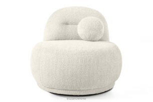 MALVE, https://konsimo.pl/kolekcja/malve/ Fotel w tkaninie boucle w stylu japandi biały biały - zdjęcie