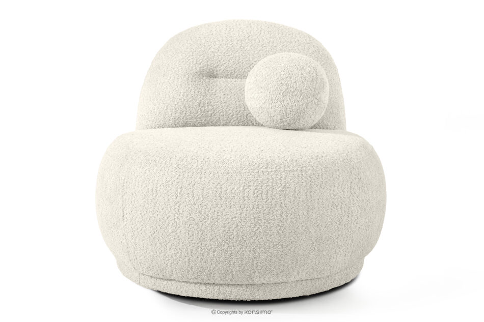 MALVE Fotel w tkaninie boucle w stylu japandi biały biały - zdjęcie 0