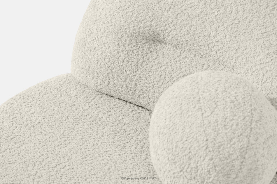 MALVE Fotel w tkaninie boucle w stylu japandi biały biały - zdjęcie 4