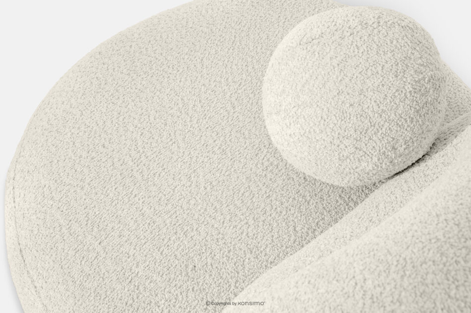 MALVE Fotel w tkaninie boucle w stylu japandi biały biały - zdjęcie 5