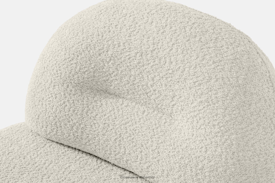 MALVE Fotel w tkaninie boucle w stylu japandi biały biały - zdjęcie 6