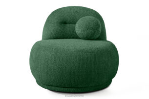 MALVE, https://konsimo.pl/kolekcja/malve/ Fotel w tkaninie boucle w stylu japandi ciemny zielony ciemny zielony - zdjęcie