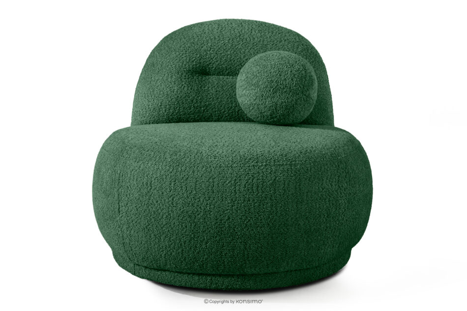 MALVE Fotel w tkaninie boucle w stylu japandi ciemny zielony ciemny zielony - zdjęcie 0