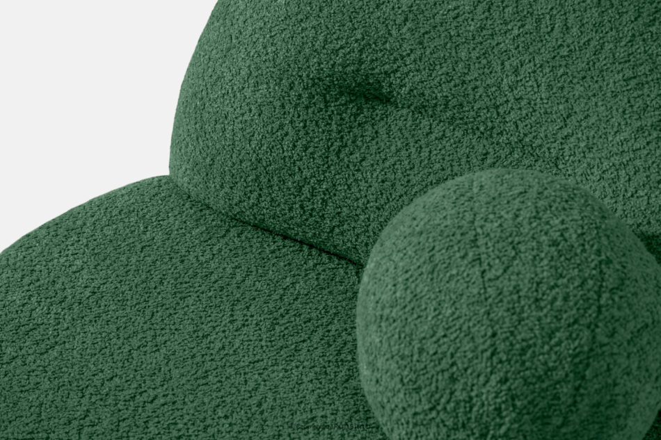 MALVE Fotel w tkaninie boucle w stylu japandi ciemny zielony ciemny zielony - zdjęcie 4
