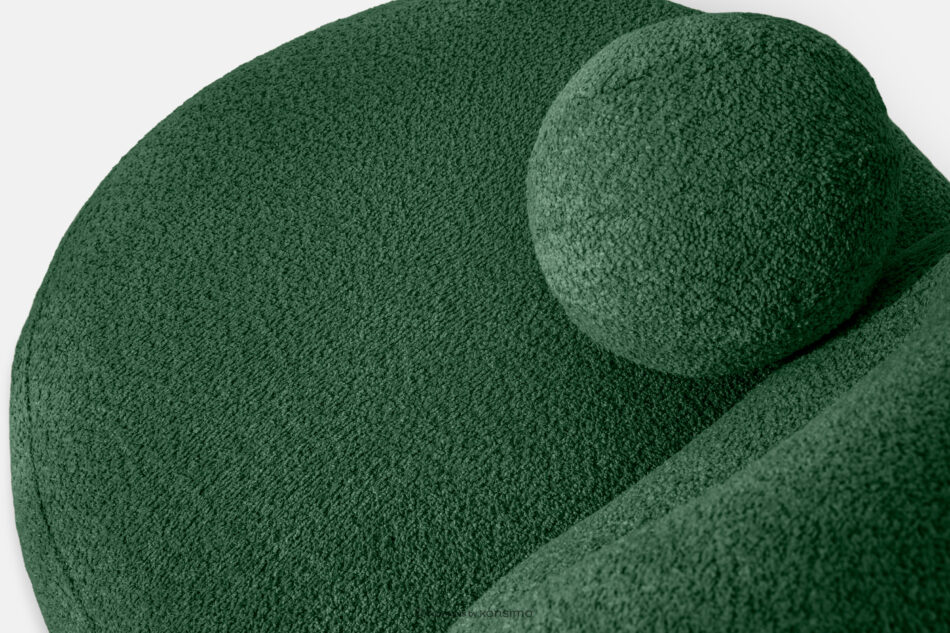 MALVE Fotel w tkaninie boucle w stylu japandi ciemny zielony ciemny zielony - zdjęcie 5