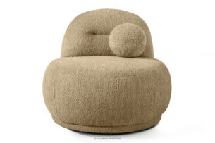 MALVE, https://konsimo.pl/kolekcja/malve/ Fotel w tkaninie boucle w stylu japandi ciemny beżowy ciemny beżowy - zdjęcie