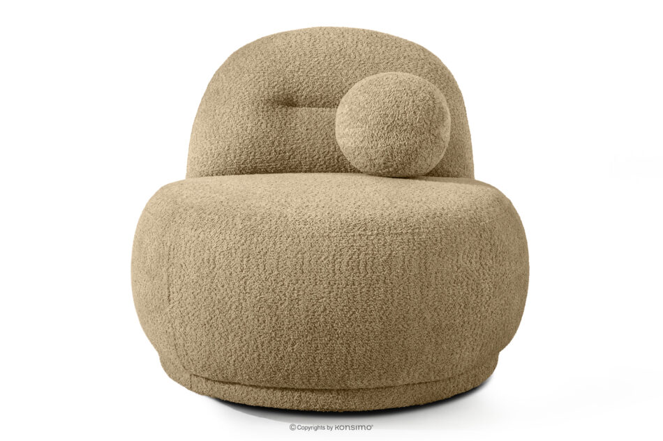 MALVE Fotel w tkaninie boucle w stylu japandi ciemny beżowy ciemny beżowy - zdjęcie 0