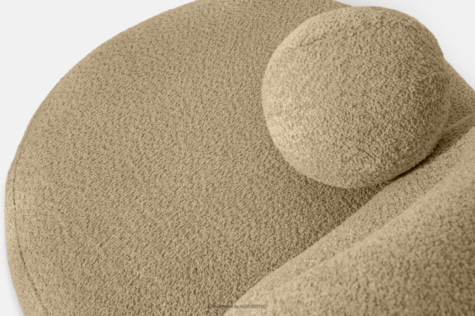 MALVE Fotel w tkaninie boucle w stylu japandi ciemny beżowy ciemny beżowy - zdjęcie 5