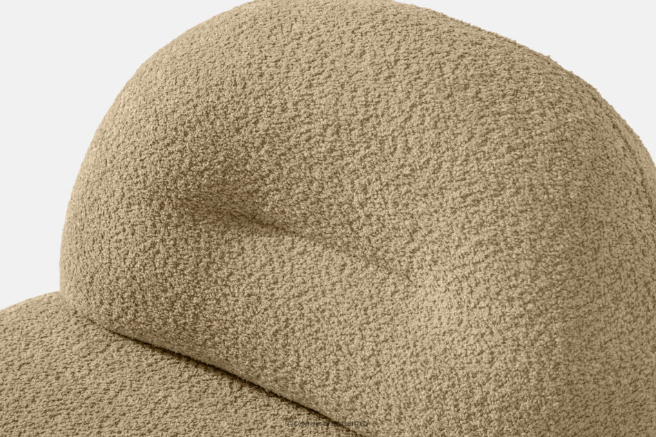 MALVE Fotel w tkaninie boucle w stylu japandi ciemny beżowy ciemny beżowy - zdjęcie 6