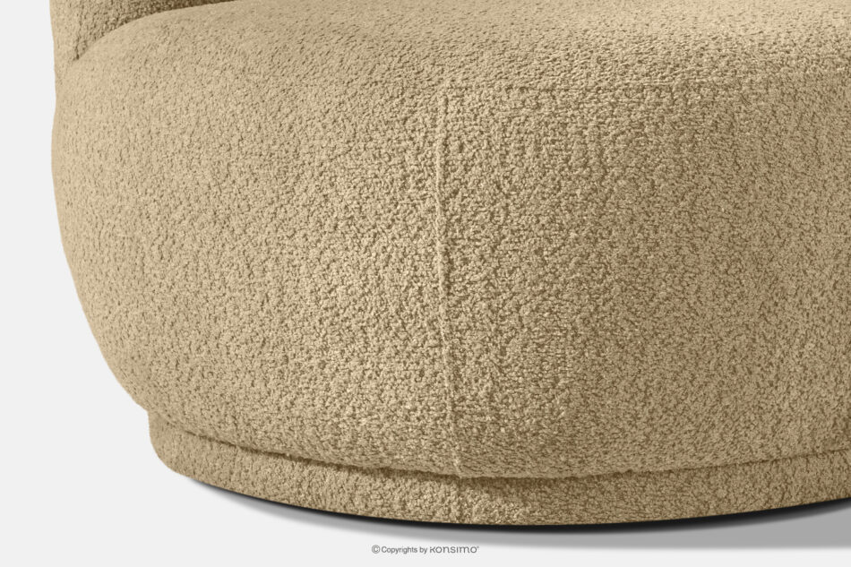 MALVE Fotel w tkaninie boucle w stylu japandi ciemny beżowy ciemny beżowy - zdjęcie 7