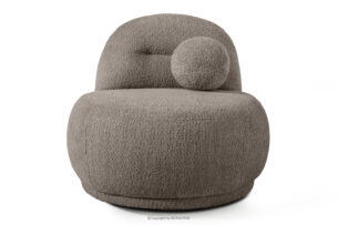 MALVE, https://konsimo.pl/kolekcja/malve/ Fotel w tkaninie boucle w stylu japandi chłodny brązowy chłodny brązowy - zdjęcie