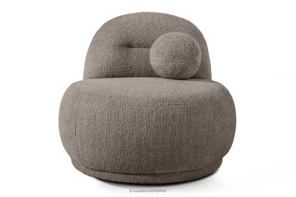 MALVE Fotel w tkaninie boucle w stylu japandi chłodny brązowy chłodny brązowy - zdjęcie 0