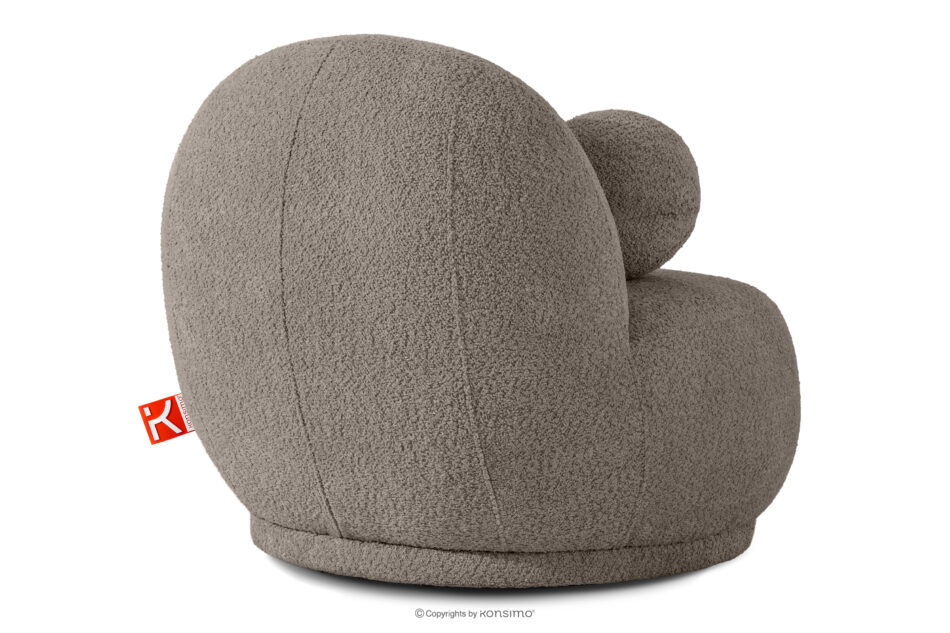 MALVE Fotel w tkaninie boucle w stylu japandi chłodny brązowy chłodny brązowy - zdjęcie 3