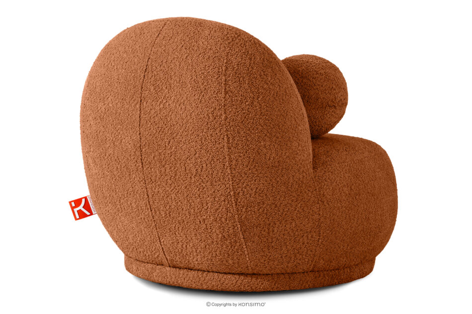 MALVE Fotel w tkaninie boucle w stylu japandi rudy rudy - zdjęcie 3