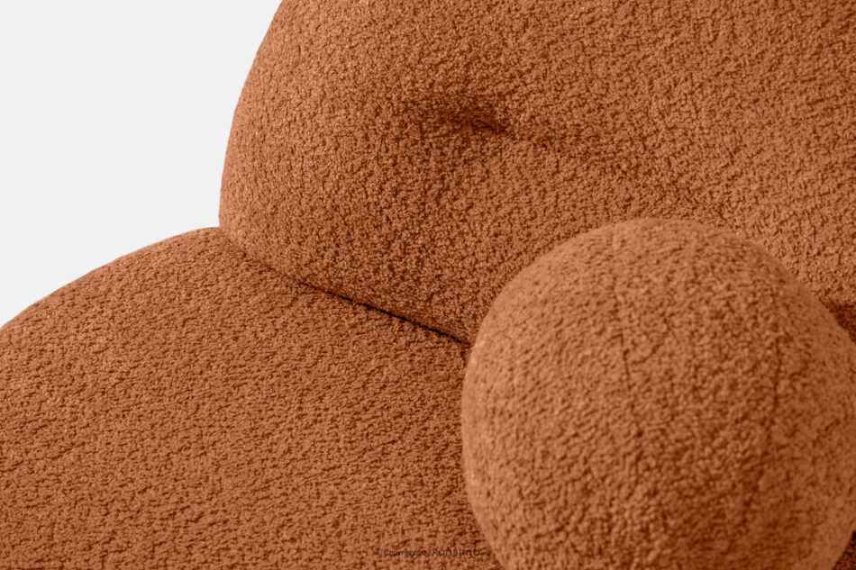 MALVE Fotel w tkaninie boucle w stylu japandi rudy rudy - zdjęcie 4