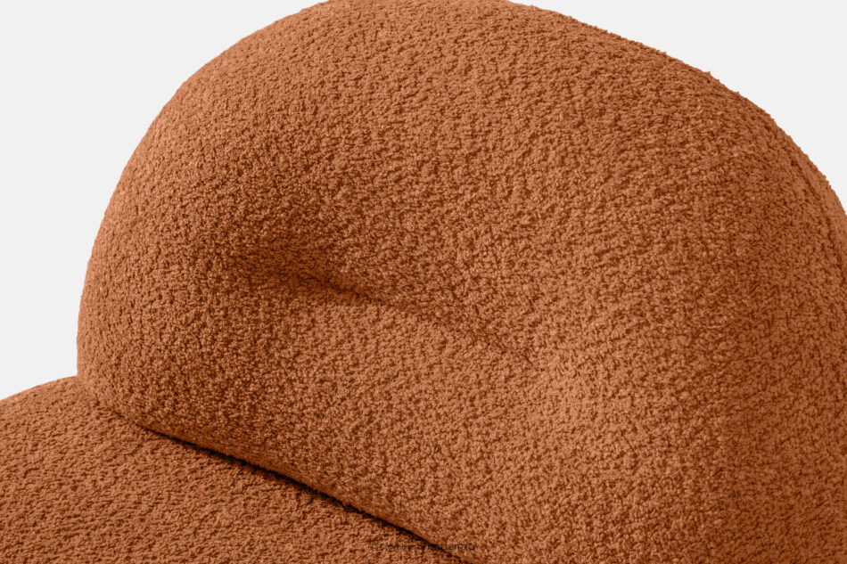 MALVE Fotel w tkaninie boucle w stylu japandi rudy rudy - zdjęcie 6