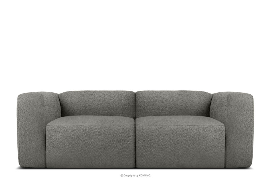 BUFFO Miękka sofa dwuosobowa w tkaninie boucle stalowy stalowy - zdjęcie 0
