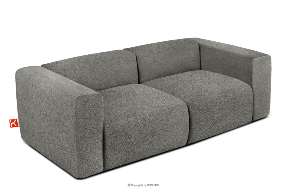 BUFFO Miękka sofa dwuosobowa w tkaninie boucle stalowy stalowy - zdjęcie 2