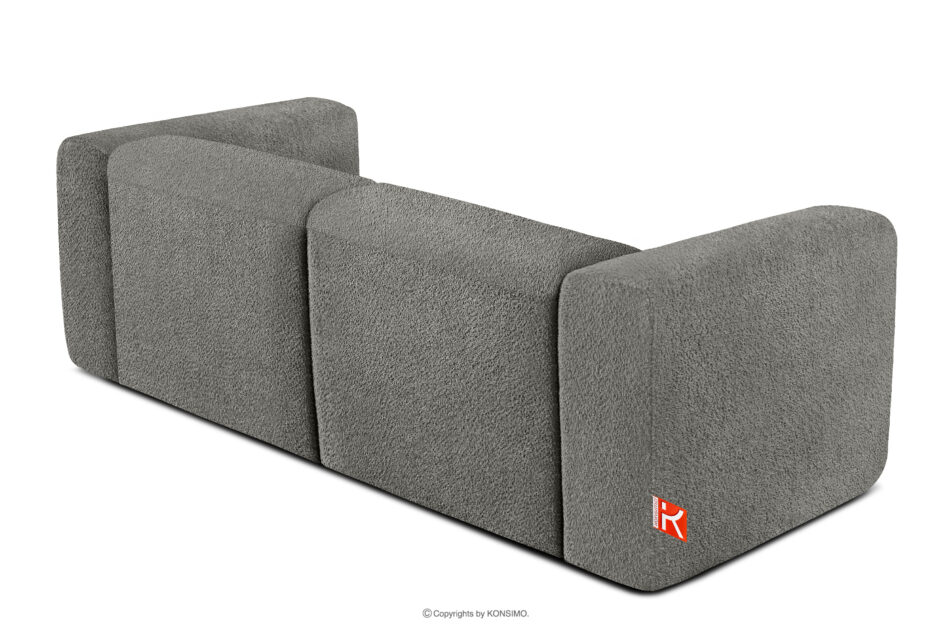 BUFFO Miękka sofa dwuosobowa w tkaninie boucle stalowy stalowy - zdjęcie 3
