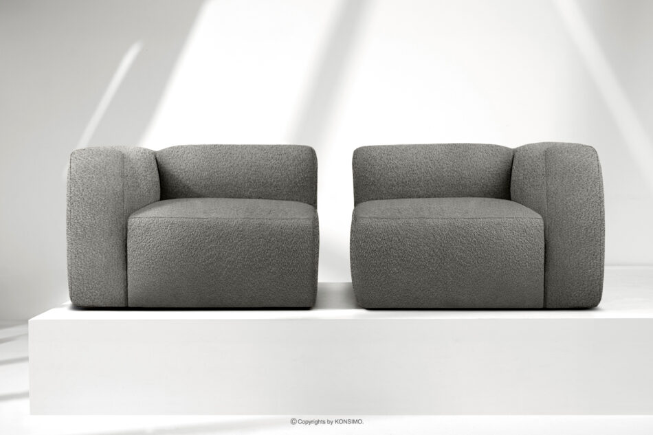 BUFFO Miękka sofa dwuosobowa w tkaninie boucle stalowy stalowy - zdjęcie 8