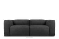 Miękka sofa dwuosobowa w tkaninie boucle ciemny szary